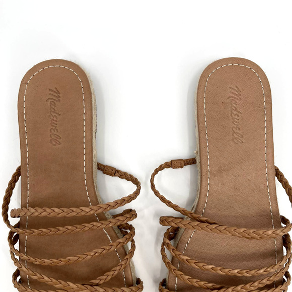 NWOB Madewell The Kathryn Espadrille Slide Sandal in Leather Size 10 Braided - Picture 10 of 16